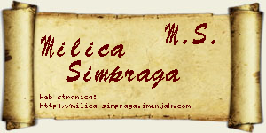 Milica Šimpraga vizit kartica